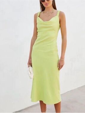 Vici Skylar Rose NWT Sutton Cowl Neck Scrunch Strap Midi Summer Dress Sz Small